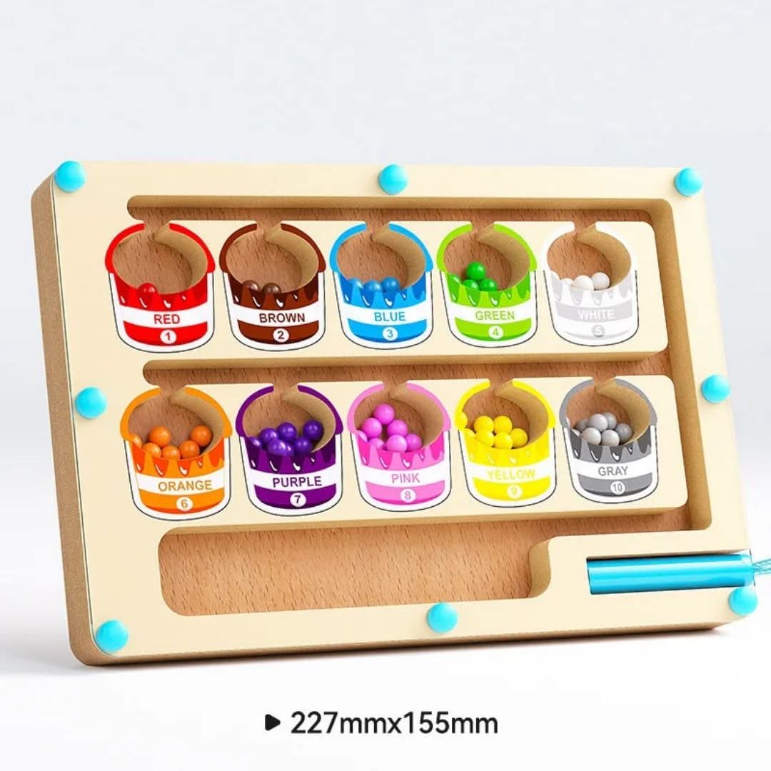 wooden magnetic color sorting and counting board photo 2