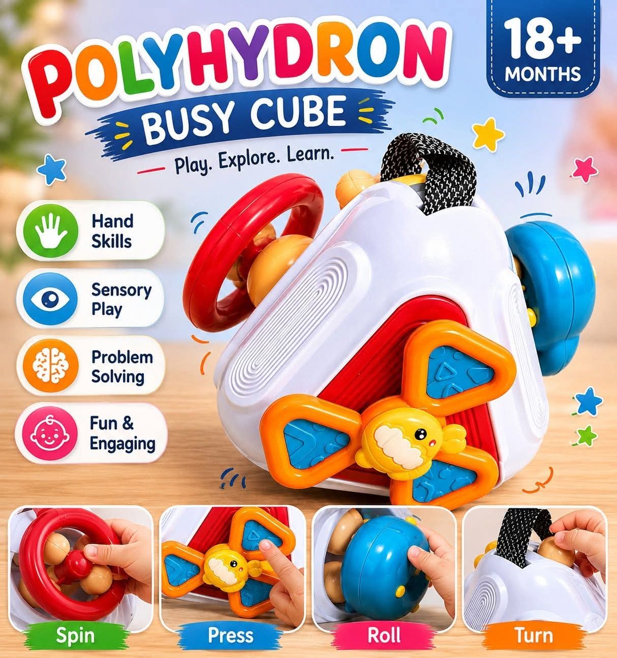 Polyhedron Busy Cube (4 Side)