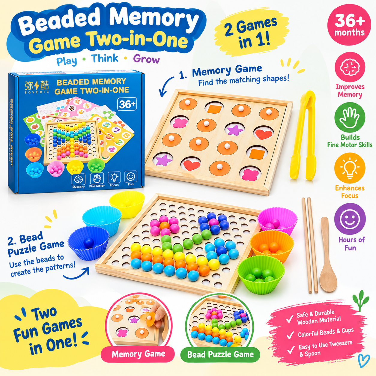 Beaded Memory Game Two-in-One